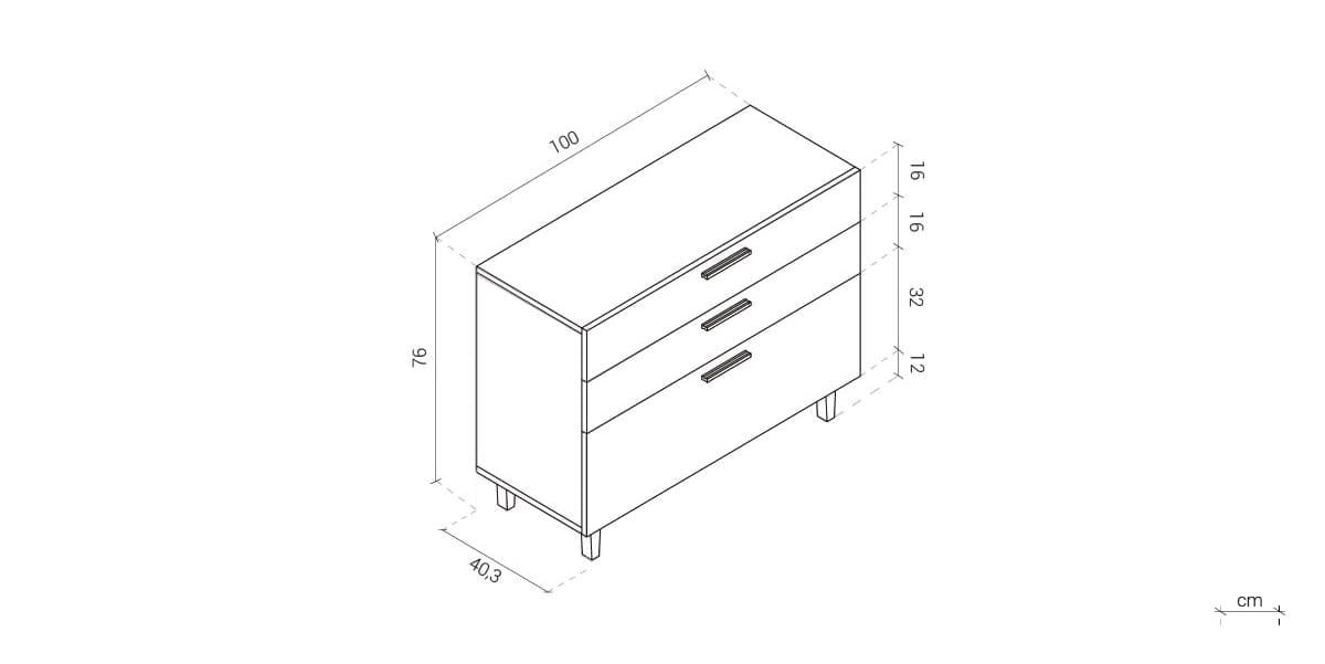 Mini cassettiera bianca in mdf - DiKasa